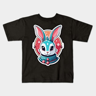 Rabbit Christmas Illustration Kids T-Shirt